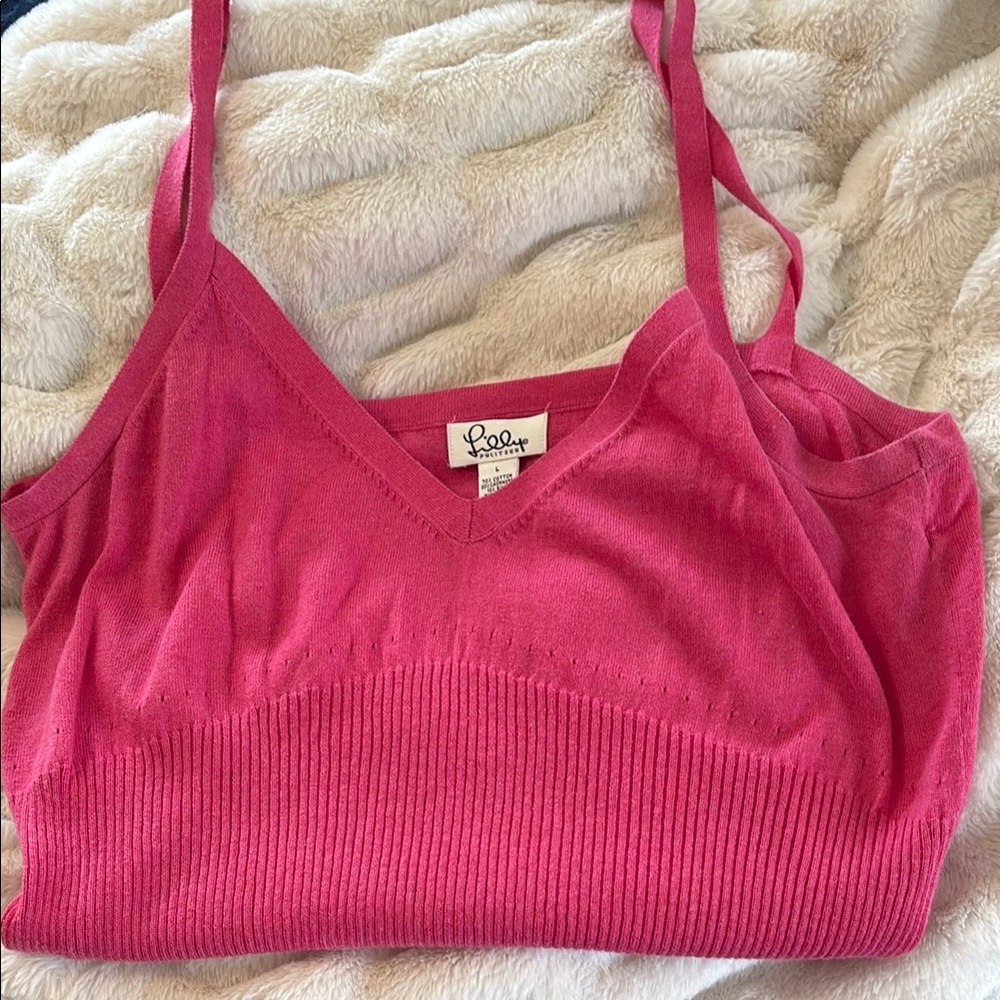Lilly Pulitzer Pink Ribbed Sweater Camisole